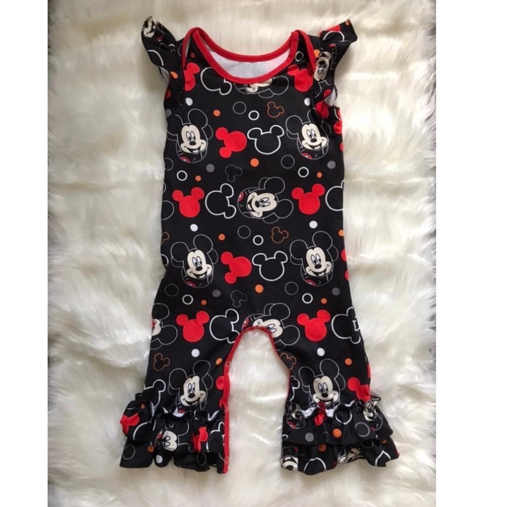 Mickey Mouse Ruffled Romper Disneyland Baby Girl Outfit